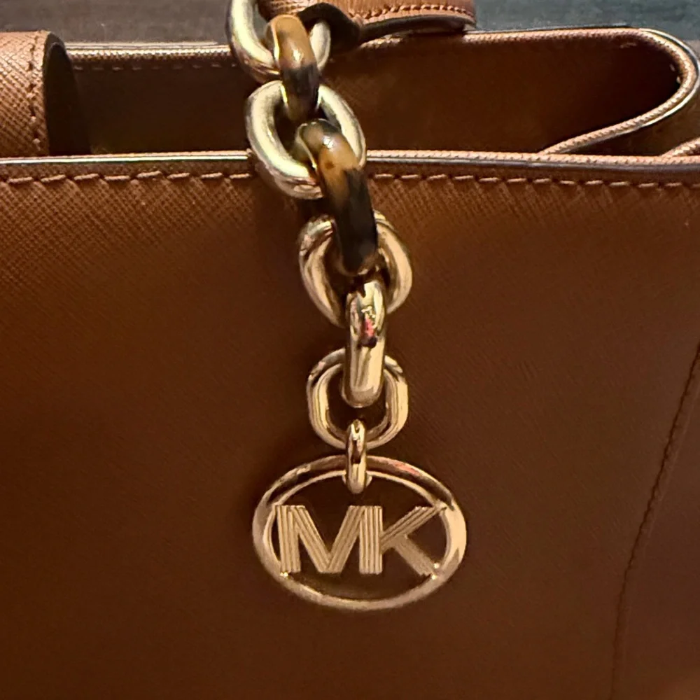 Michael Kors Tan Shoulder Bag with Gold Accents